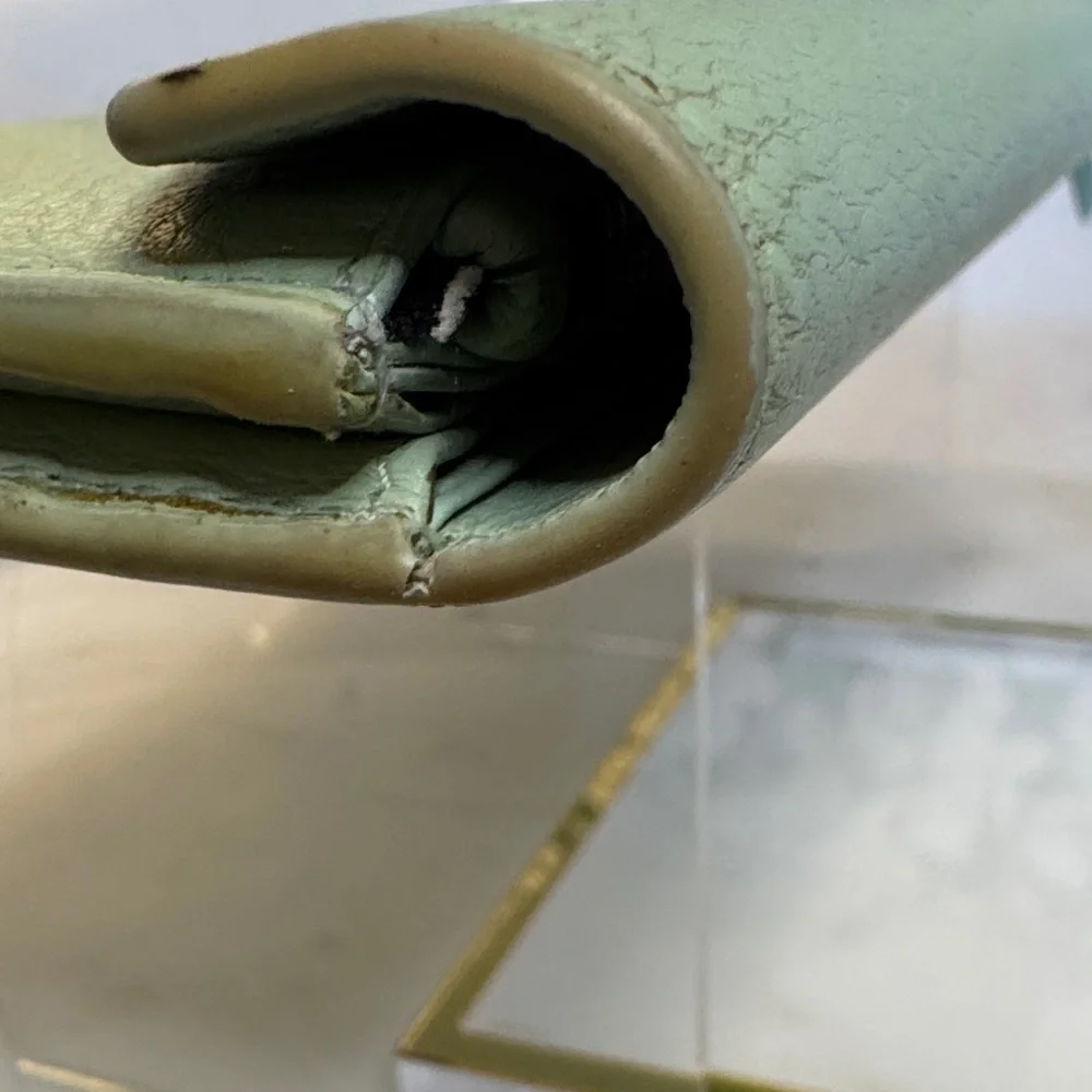 Balenciaga Authentic Mint Green Leather Envelope Wallet